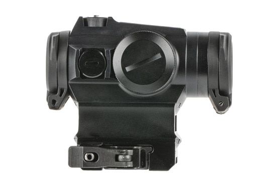 Holosun Elite HE515GM-GR microdot sight features push button controls, quick detach lever, and bright green reticle